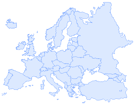 Mapa EUROPY bez Słowacji